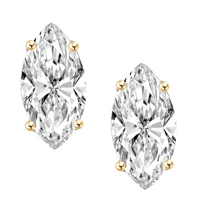 Marquise Cut Diamond Stud Earrings 