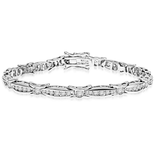 6.75 inch bracelet with unusual link setting - 5.5 cts. T.w. in ...