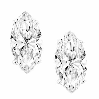 Diamond Essence Marquise Cut Studs 0 5 Carat Each 1 0 Ct T W In