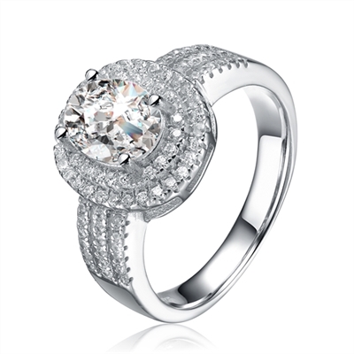 Diamond Essence Designer Ring with 2.5 carat Oval Essence center ...