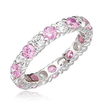 Beautiful eternity band of pink and round brilliant Diamond Essence ...