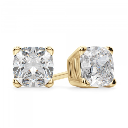 Diamond Essence ear studs, 2.5 carats each, set in Gold Vermeil -four ...