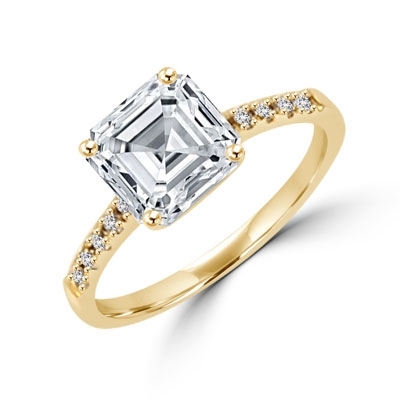 Diamond Essence Designer ring with 2.0 ct. Asscher cut Diamond Essence ...