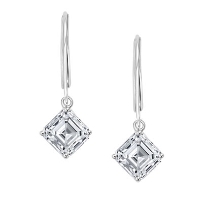 Asscher cut clearance drop earrings