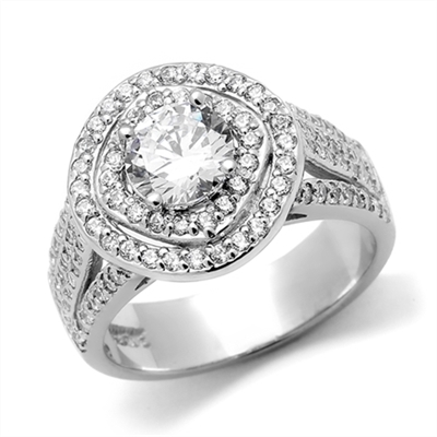 Diamond Essence Designer Ring With Round Brilliant 1 Ct. Center ...